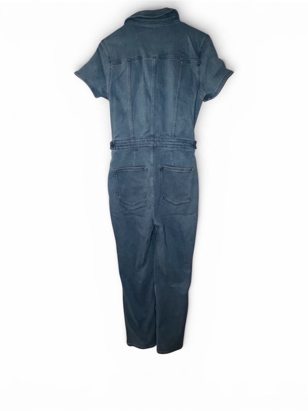 NWT Good American Denim Jumpsuit Medium Utility Zip Front Wide Leg Romper - Picture 6 of 7